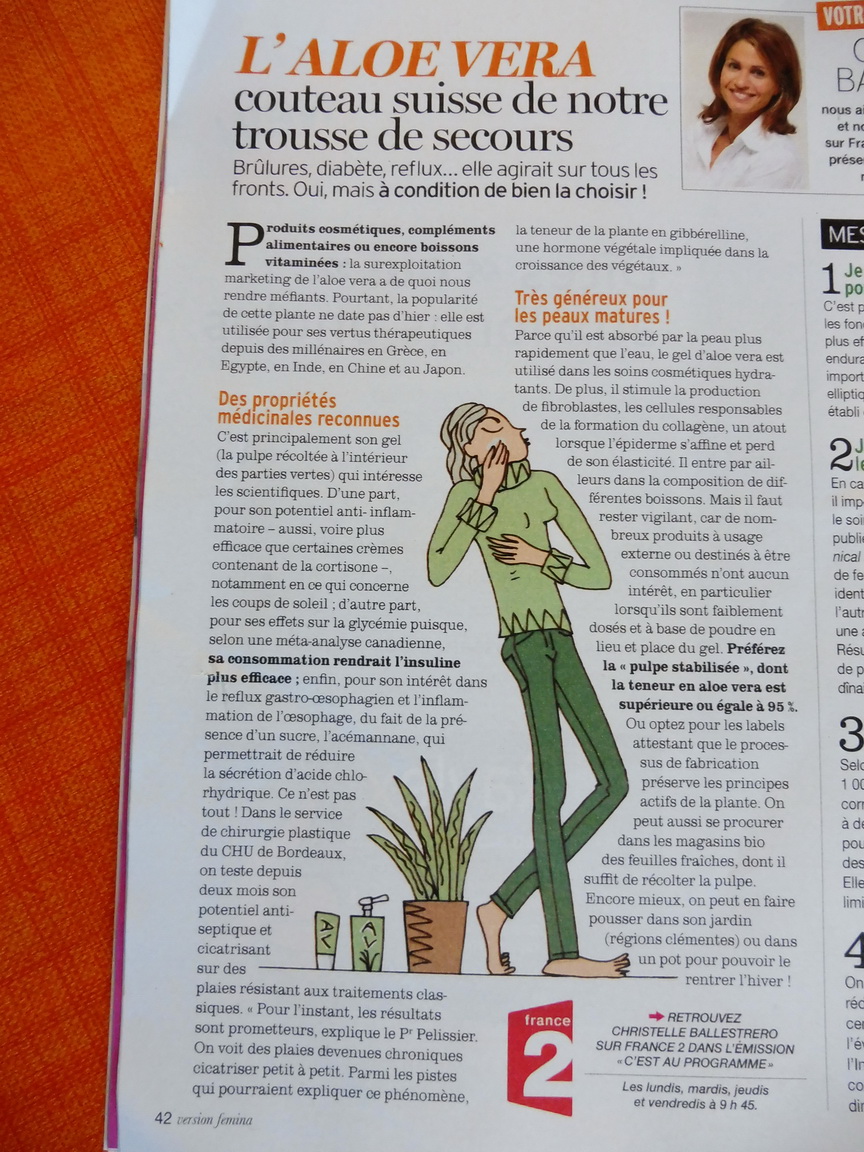 Article sur Aloe vera